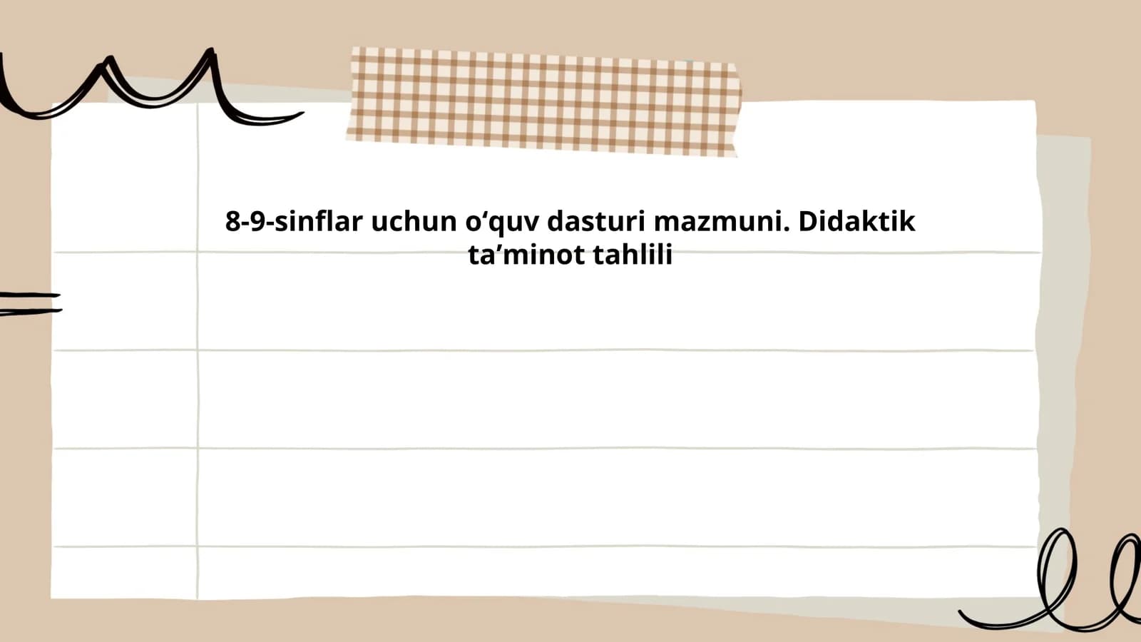 8-9-sinflar uchun oʻquv dasturi mazmuni. Didaktik taʼminot tahlili