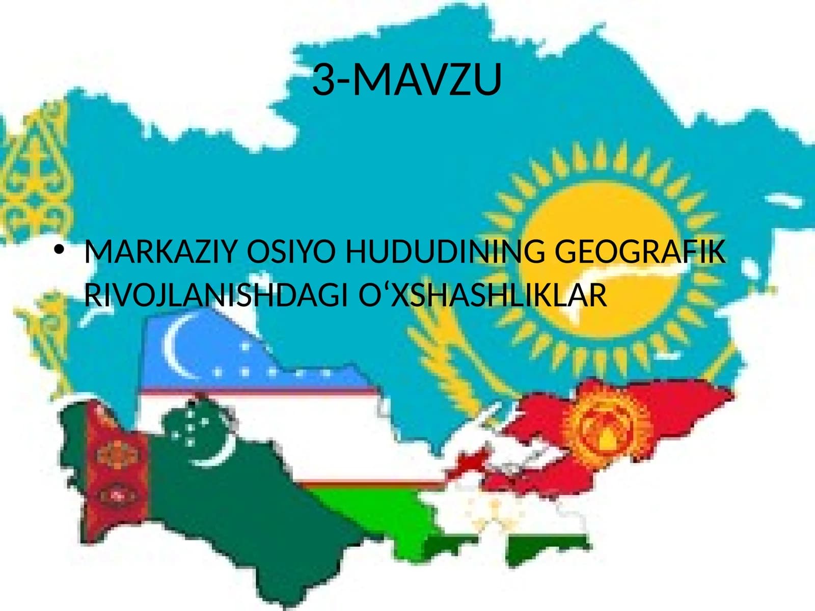 MARKAZIY OSIYO HUDUDINING GEOGRAFIK RIVOJLANISHDAGIО‘XSHASHLIKLAR