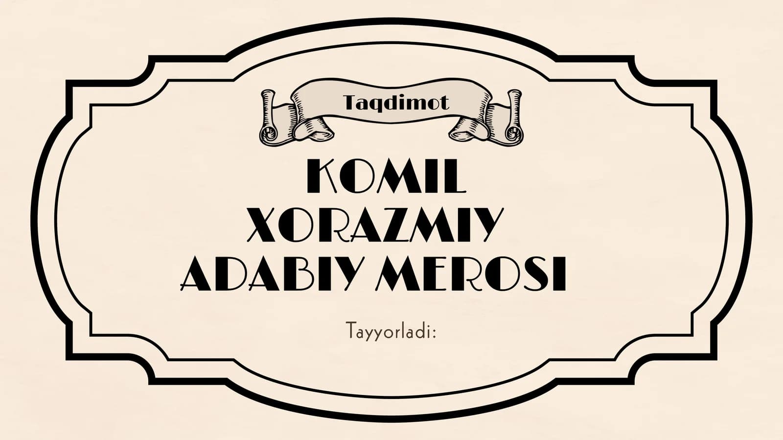 KOMIL XORAZMIY ADABIY MEROSI