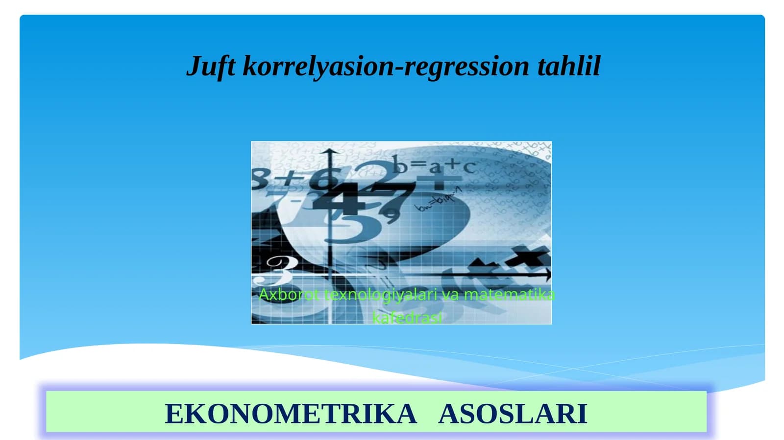 Juftkorrelyasion-regressiontahlil