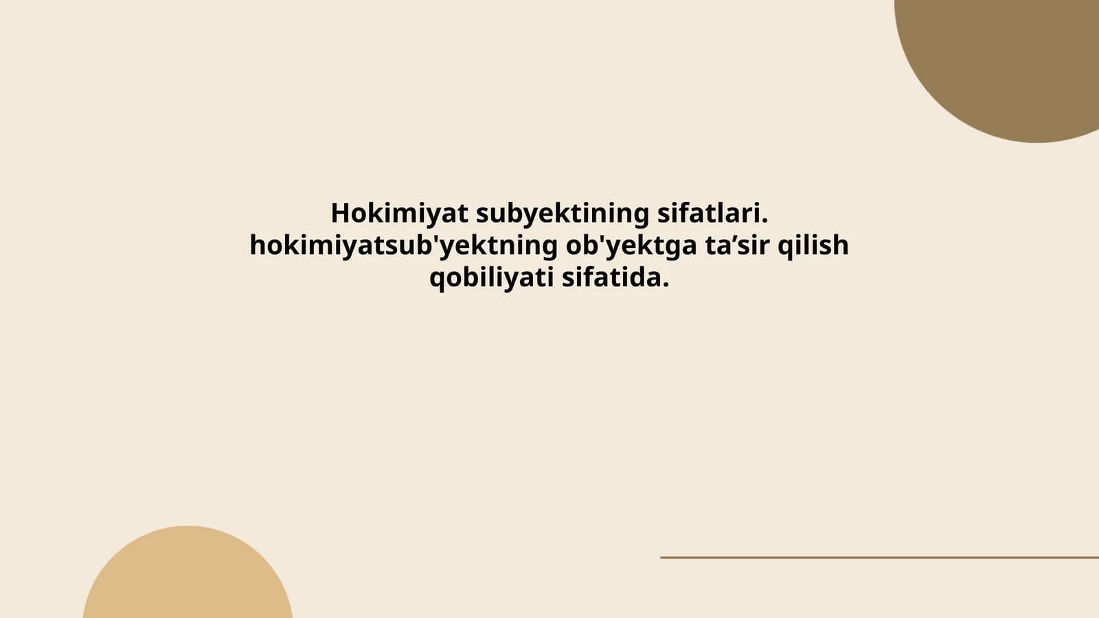 Hokimiyat subyektining sifatlari