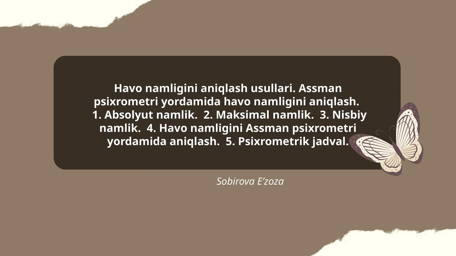 Havo namligini aniqlash usullari