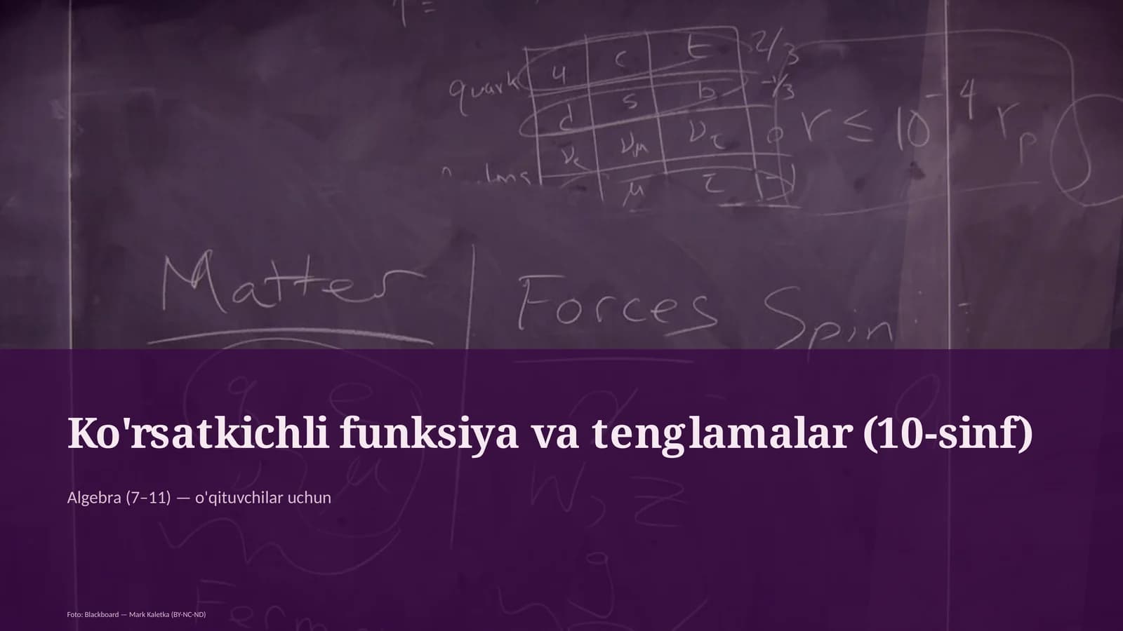 Ko'rsatkichli funksiya va tenglamalar (10-sinf)