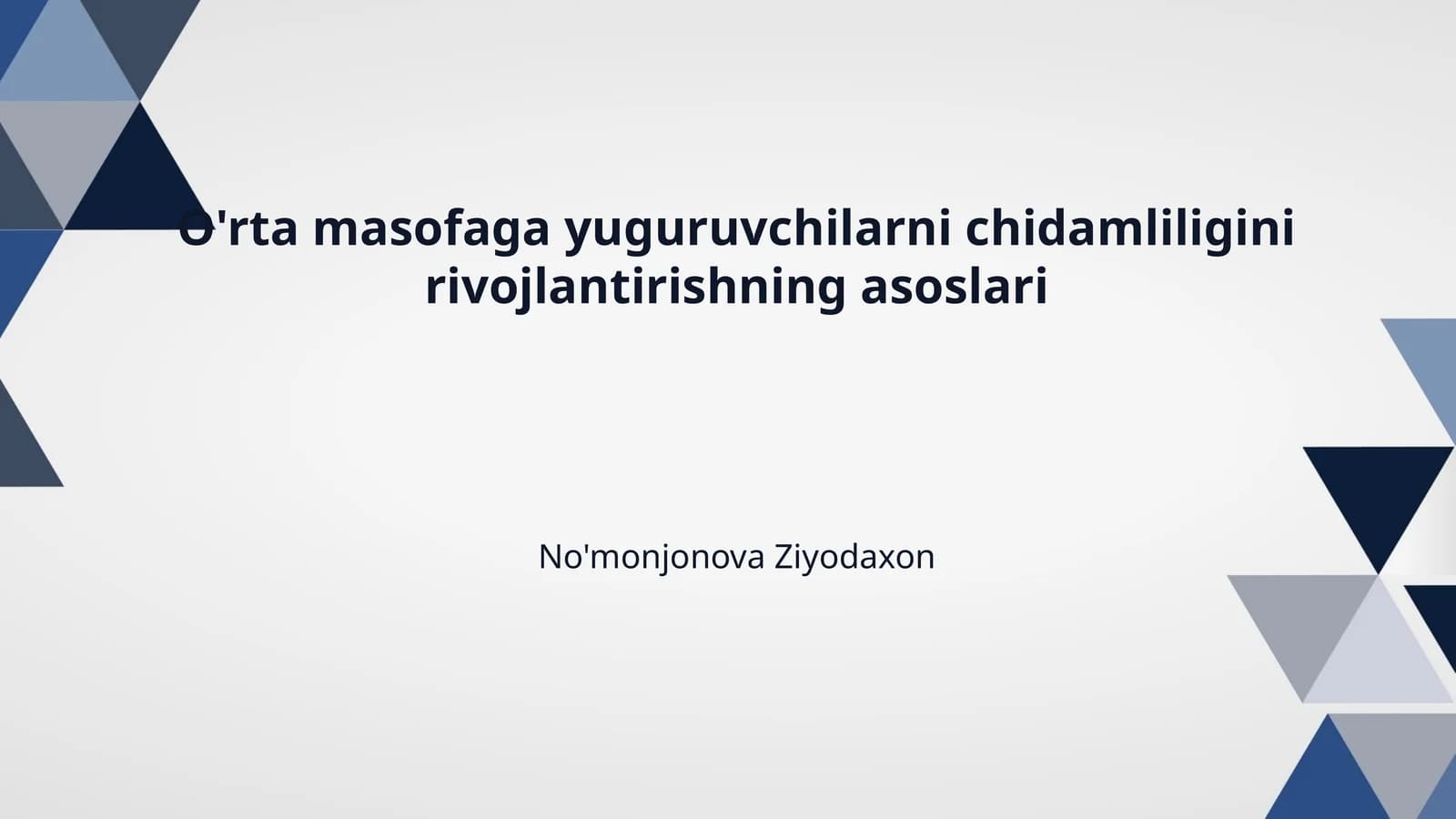 O'rta masofaga yuguruvchilarni chidamliligini rivojlantirishning asoslari