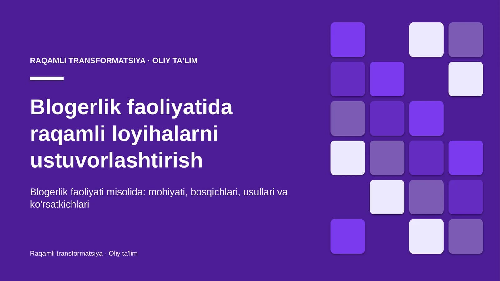 blogerlik faoliyatida raqamli loyihalarni ustuvorlashtirish 3390