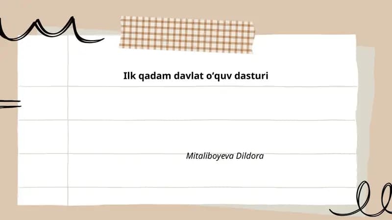 Ilk qadam davlat oʻquv dasturi
