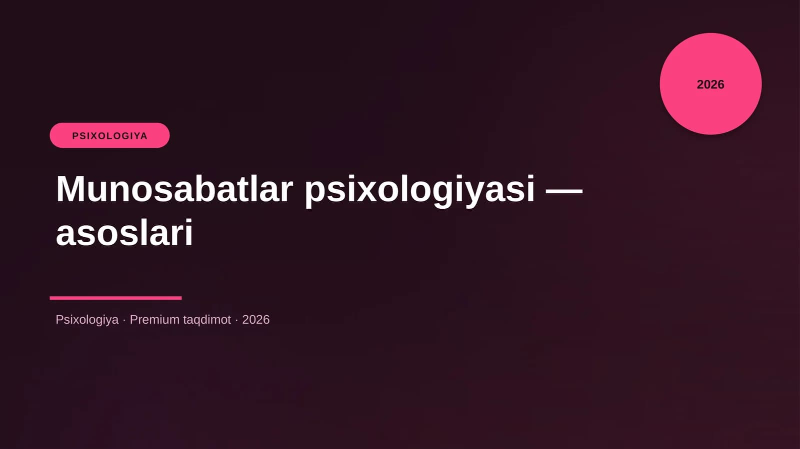 Munosabatlar psixologiyasi — asoslari