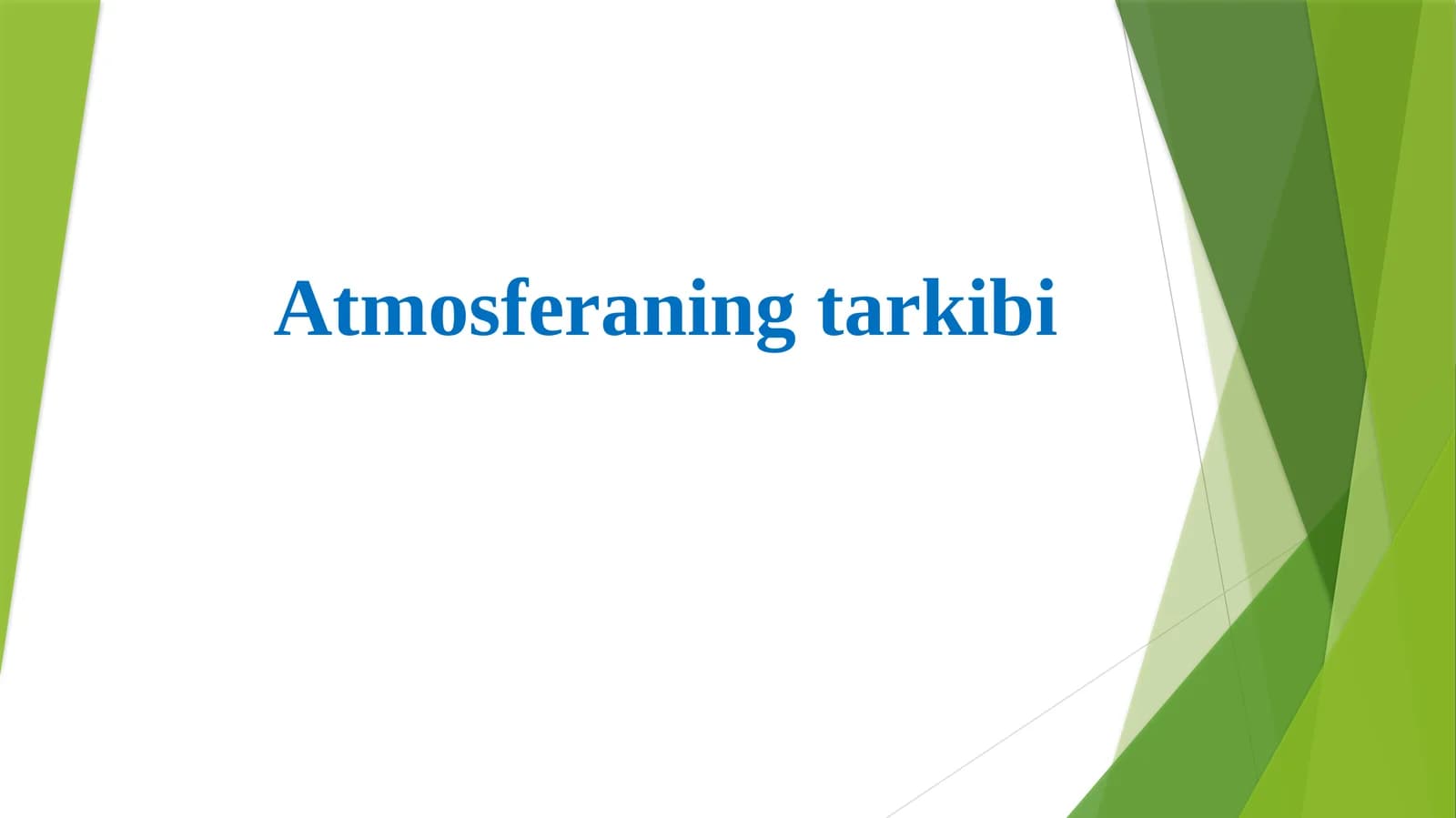 Atmosferaning tarkibi