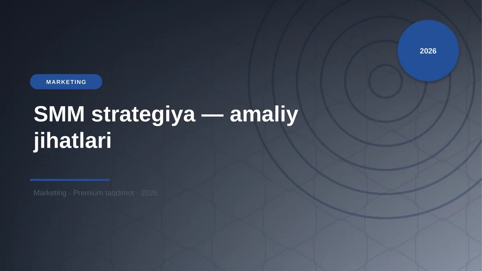 SMM strategiya — amaliy jihatlari