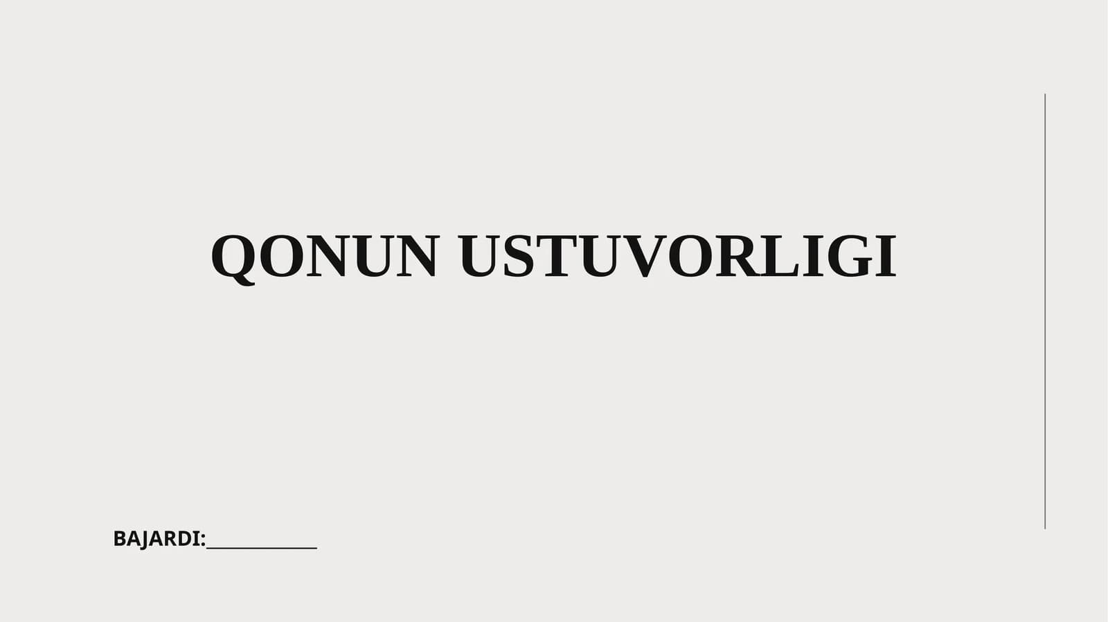 Qonun ustuvorligi