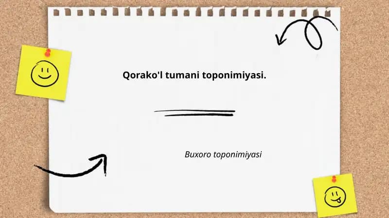 Qorako'l tumani toponimiyasi