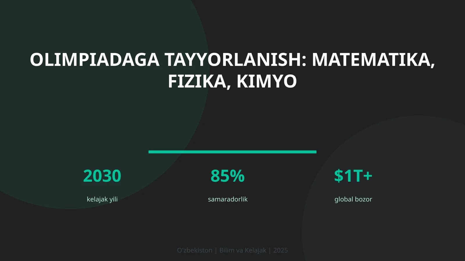 Olimpiadaga tayyorlanish: matematika, fizika, kimyo