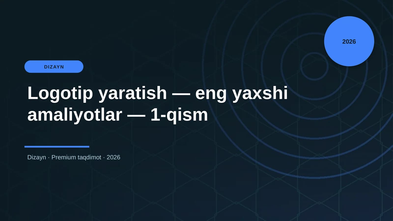 Logotip yaratish — eng yaxshi amaliyotlar — 1-qism