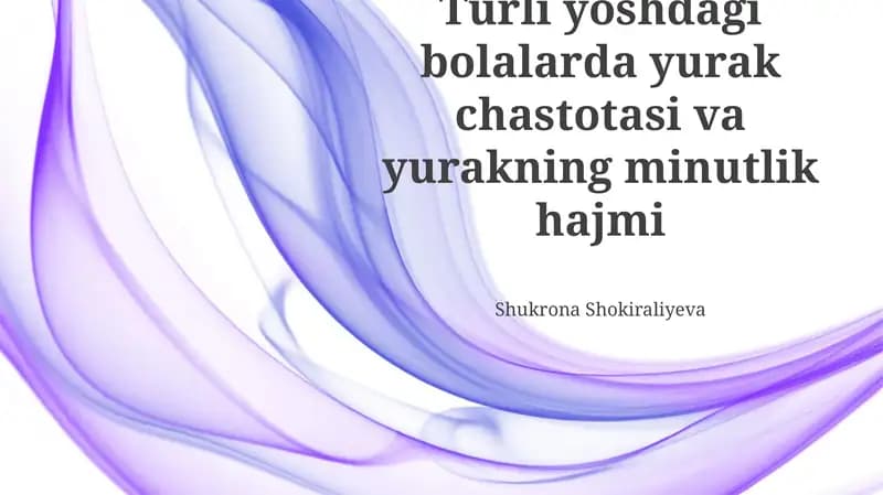 Bolalarda yurak chiqishining determinantlari