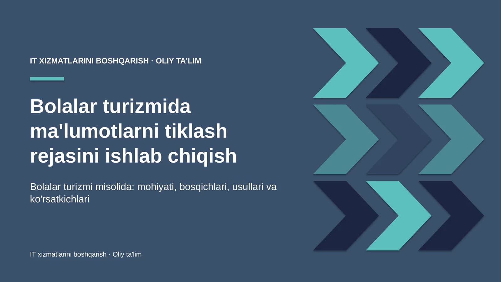 bolalar turizmida ma'lumotlarni tiklash rejasini ishlab chiqish 3953