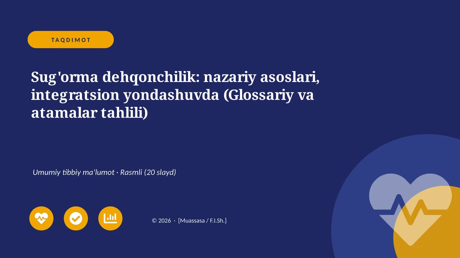 Sug'orma dehqonchilik: nazariy asoslari, integratsion yondashuvda (Glossariy va atamalar tahlili)