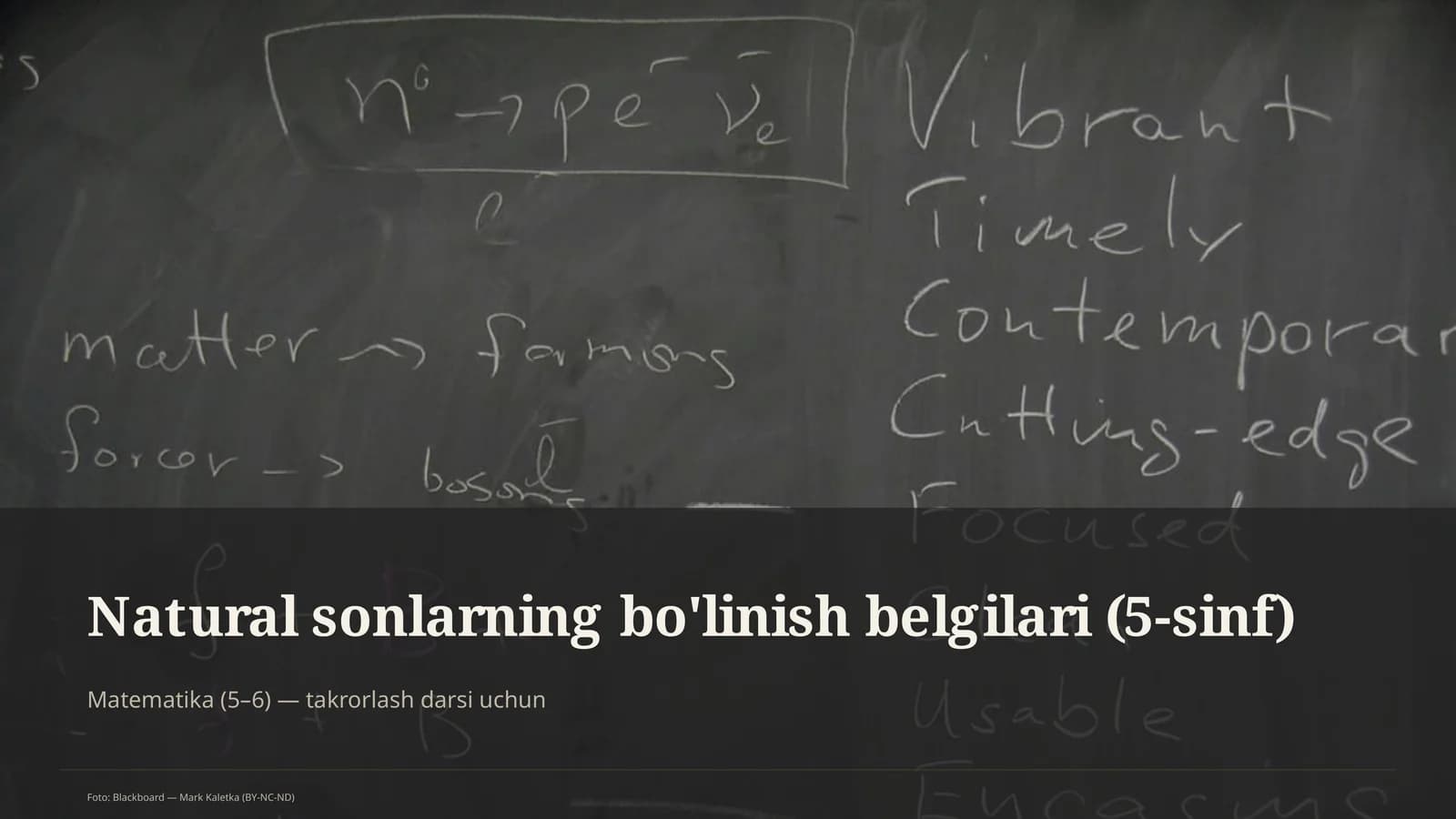 Natural sonlarning bo'linish belgilari (5-sinf)