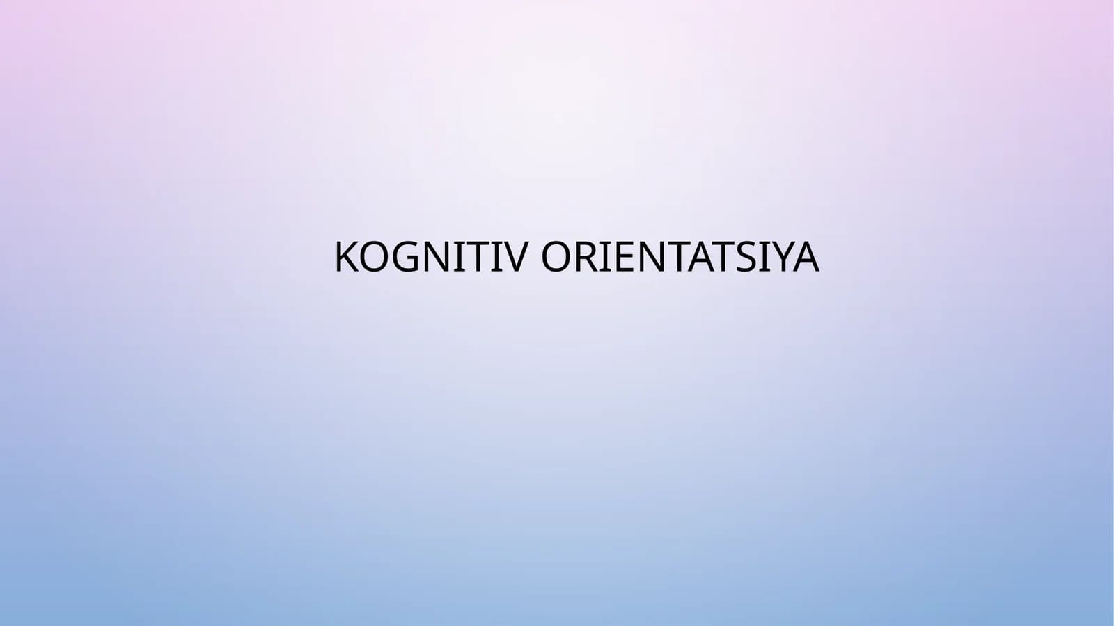 Kognitiv orientatsiya