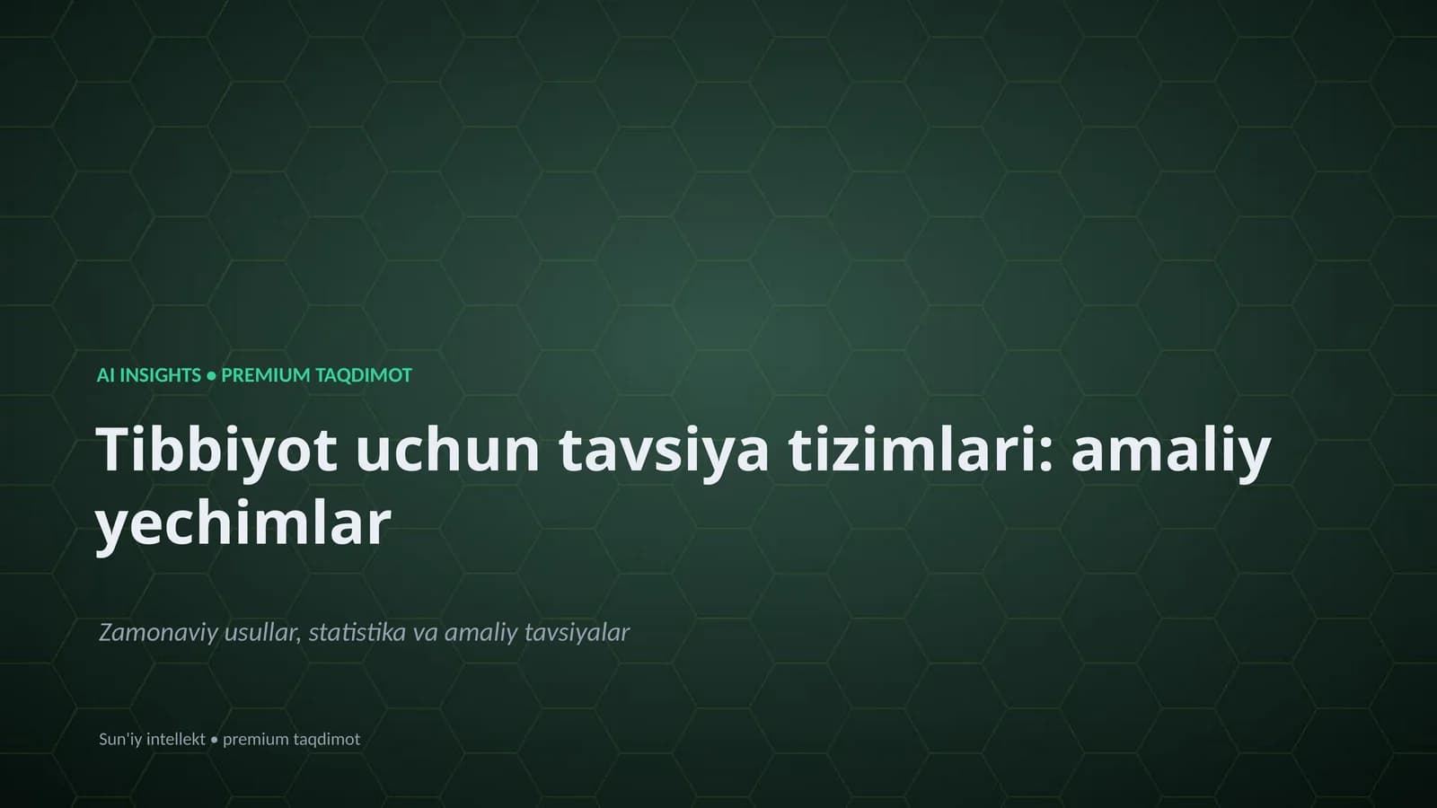 AI INSIGHTS • PREMIUM TAQDIMOT