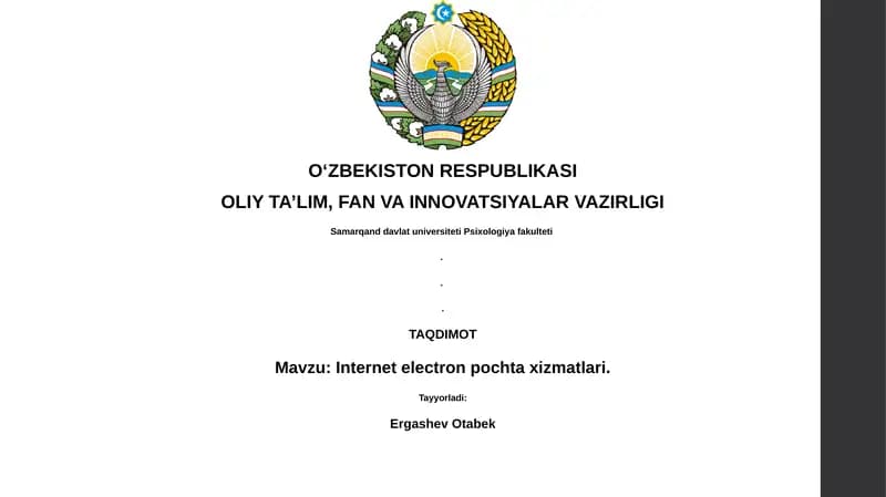 Internet electron pochta xizmatlari