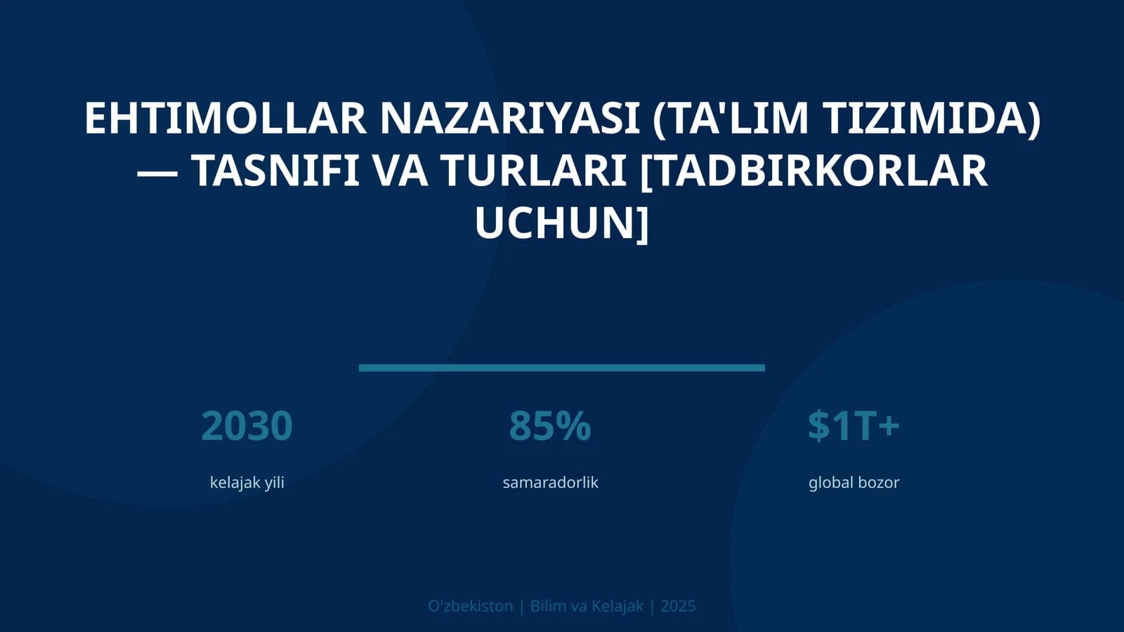 Ehtimollar nazariyasi (ta'lim tizimida) — tasnifi va turlari [tadbirkorlar uchun]