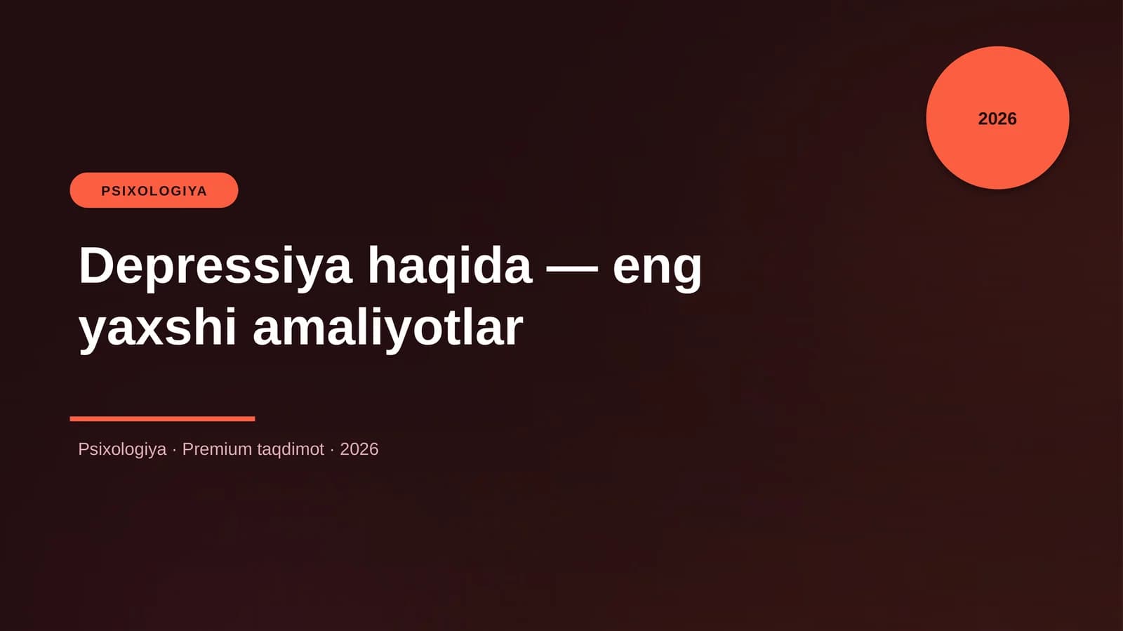 Depressiya haqida — eng yaxshi amaliyotlar