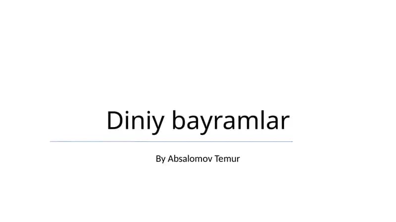 Diniy bayramlar