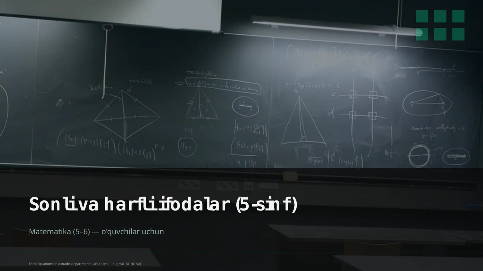 Sonli va harfli ifodalar (5-sinf)