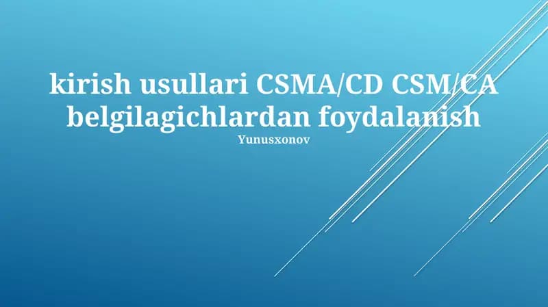 CSMA/CD va CSMA/CA