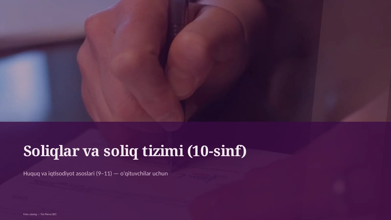 Soliqlar va soliq tizimi (10-sinf)