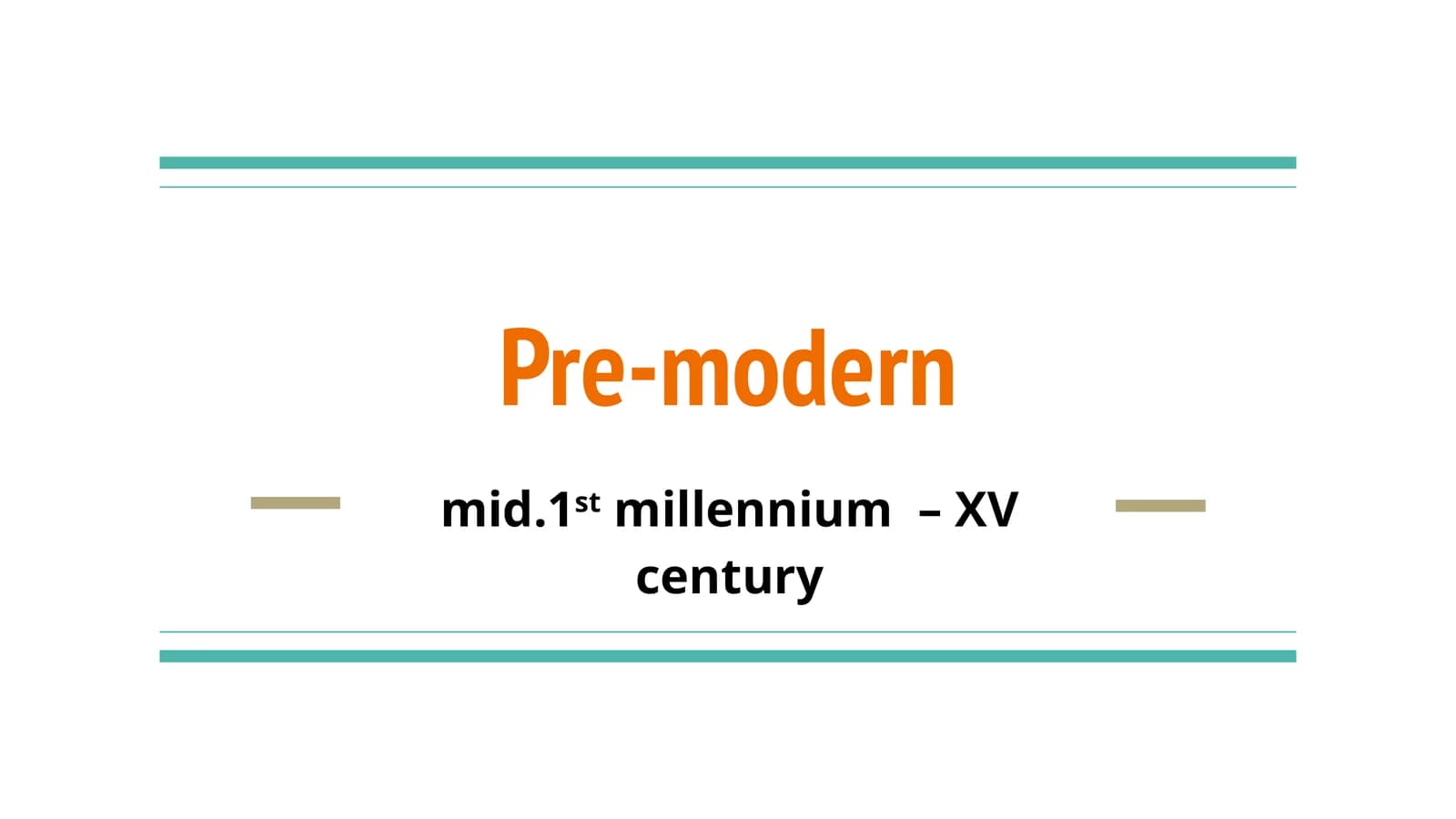 Pre-industrial Societies