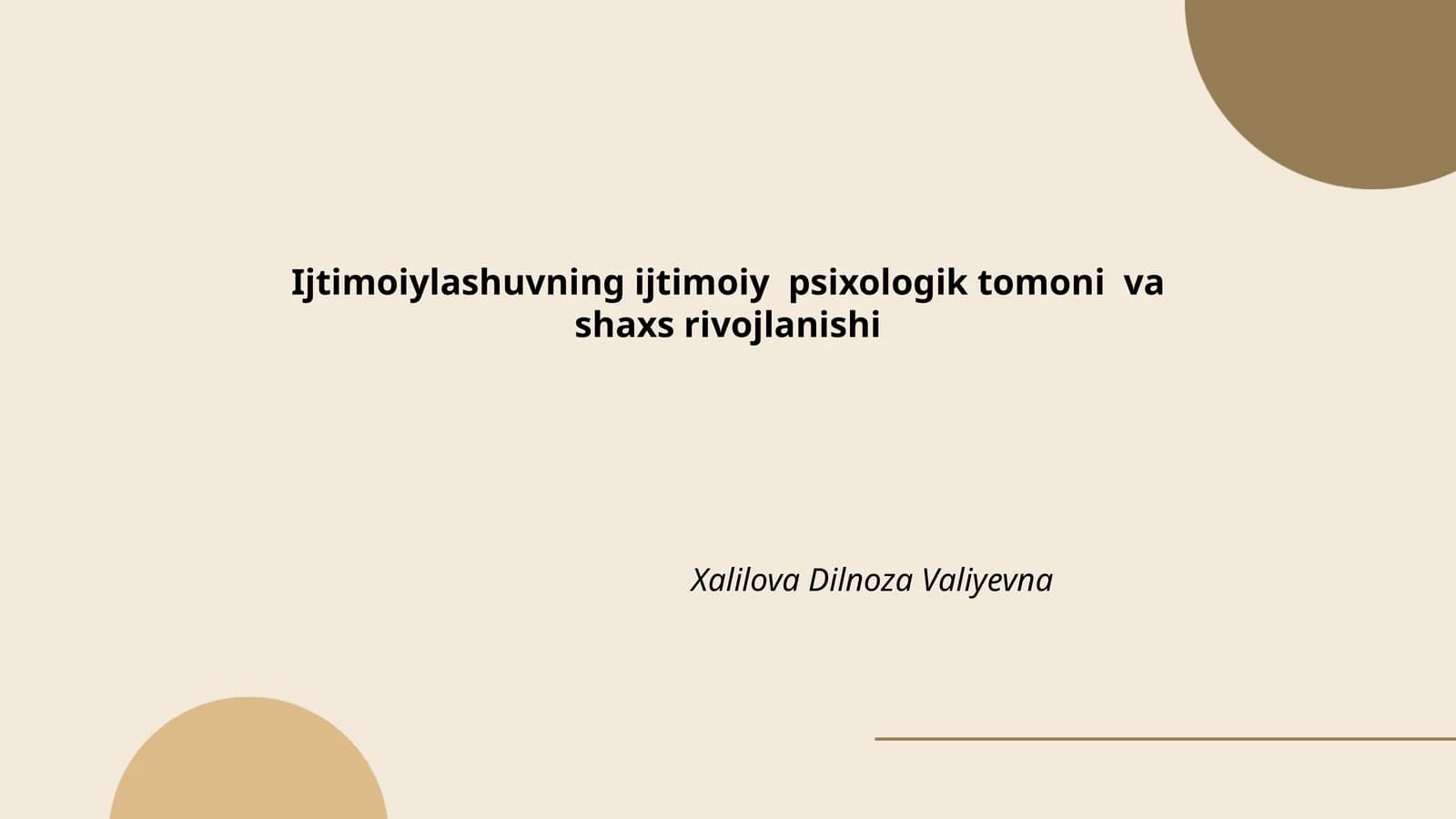 Ijtimoiylashuvning ijtimoiy psixologik tomoni va shaxs rivojlanishi