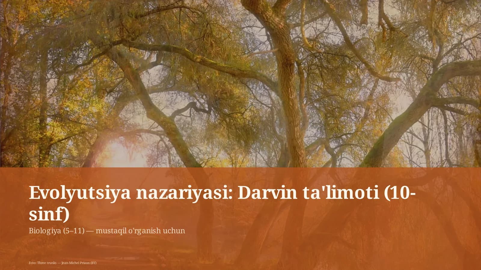 Evolyutsiya nazariyasi: Darvin ta'limoti (10-sinf)
