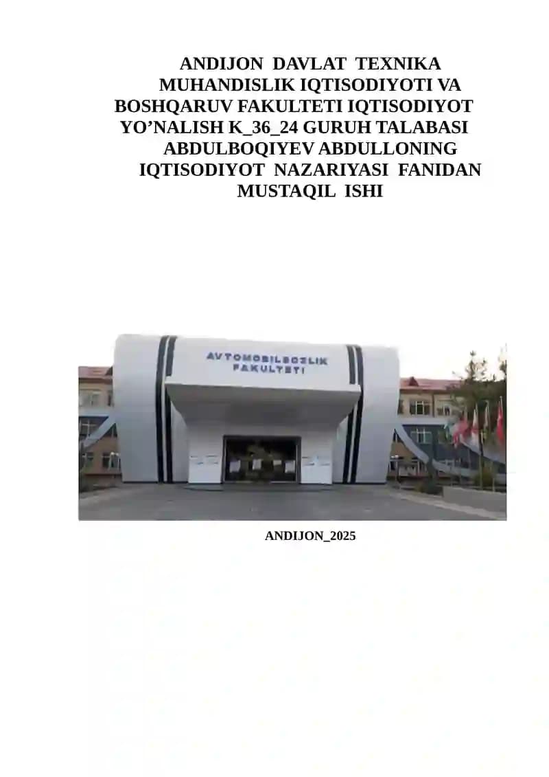 Iste’molchi hulqi nazariyasi