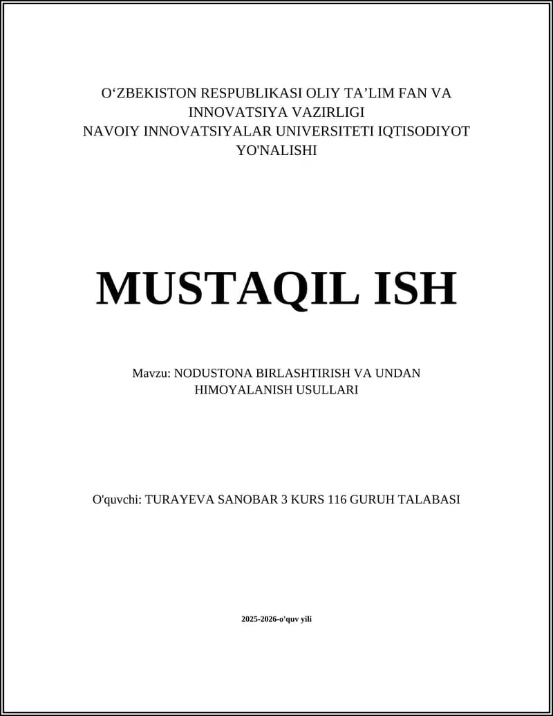 Nodustona Birlashtirish va Undan Himoyalish Usullari