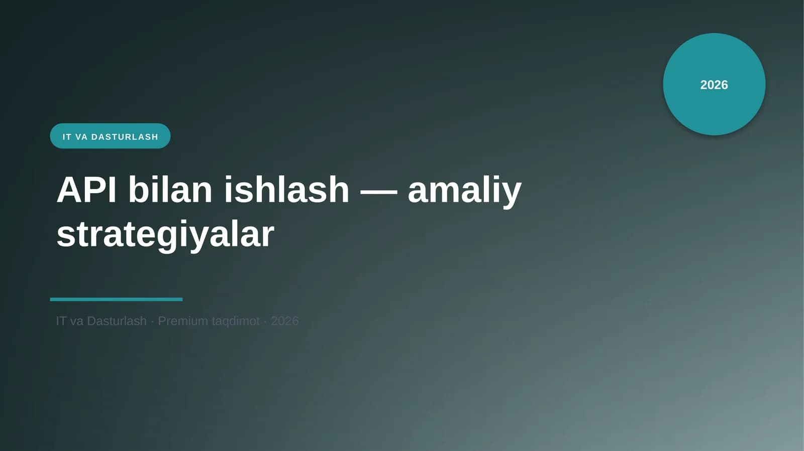 API bilan ishlash — amaliy strategiyalar
