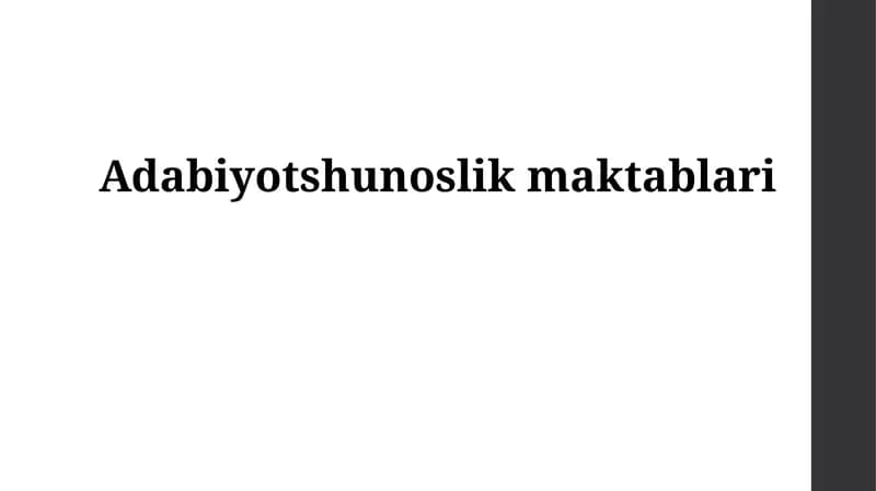 Adabiyotshunoslik maktablari