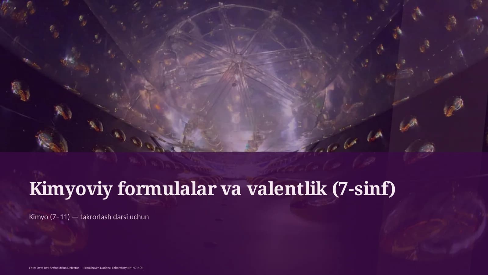 Kimyoviy formulalar va valentlik (7-sinf)