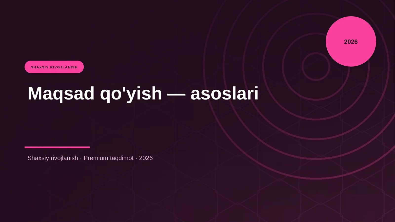 Maqsad qo'yish — asoslari
