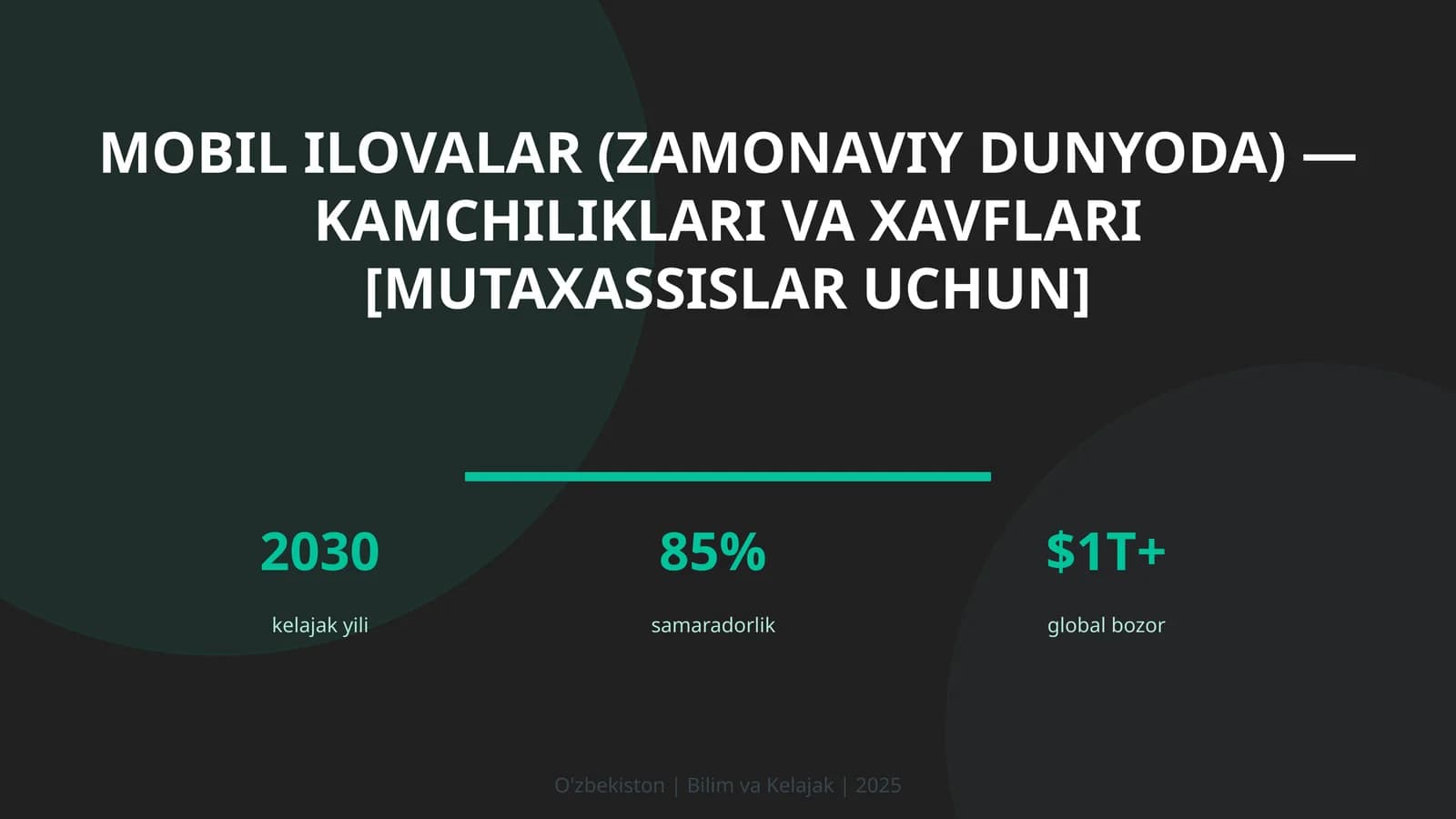 MOBIL ILOVALAR (ZAMONAVIY DUNYODA) — KAMCHILIKLARI VA XAVFLARI [MUTAXASSISLAR UCHUN]