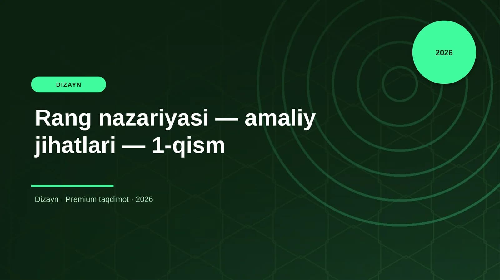 Rang nazariyasi — amaliy jihatlari — 1-qism