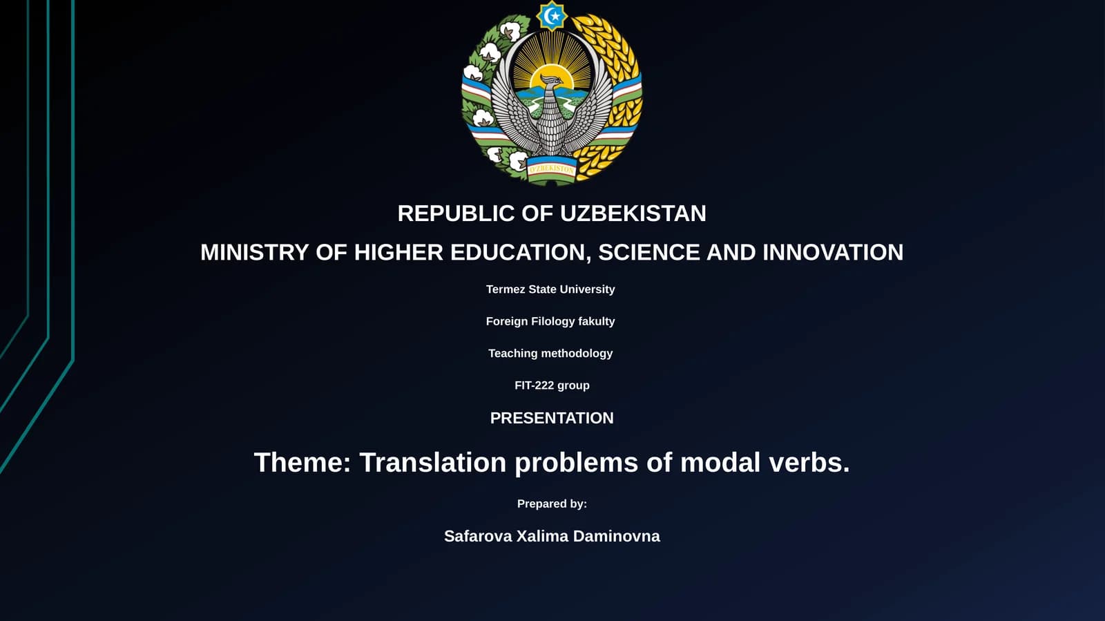 Translation problems of modal verbs