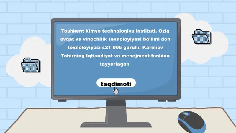 Oziq ovqat va vinochilik texnoloyiyasi bo'limi don texnoloyiyasi s21 006 guruhi