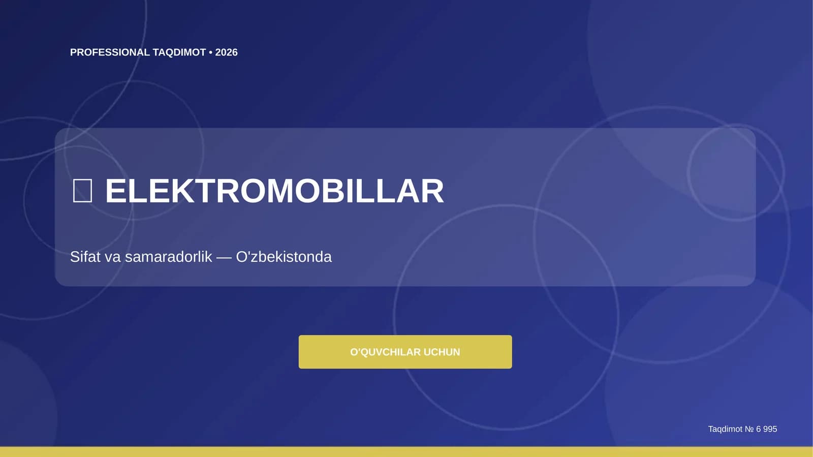 Elektromobillar: sifat va samaradorlik (O'zbekistonda) [o'quvchilar uchun]