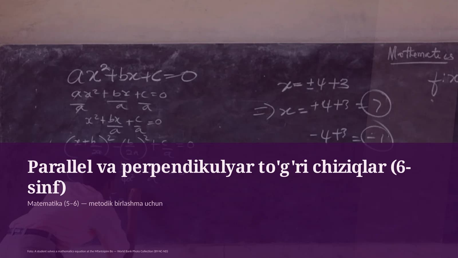 Parallel va perpendikulyar to'g'ri chiziqlar (6-sinf)