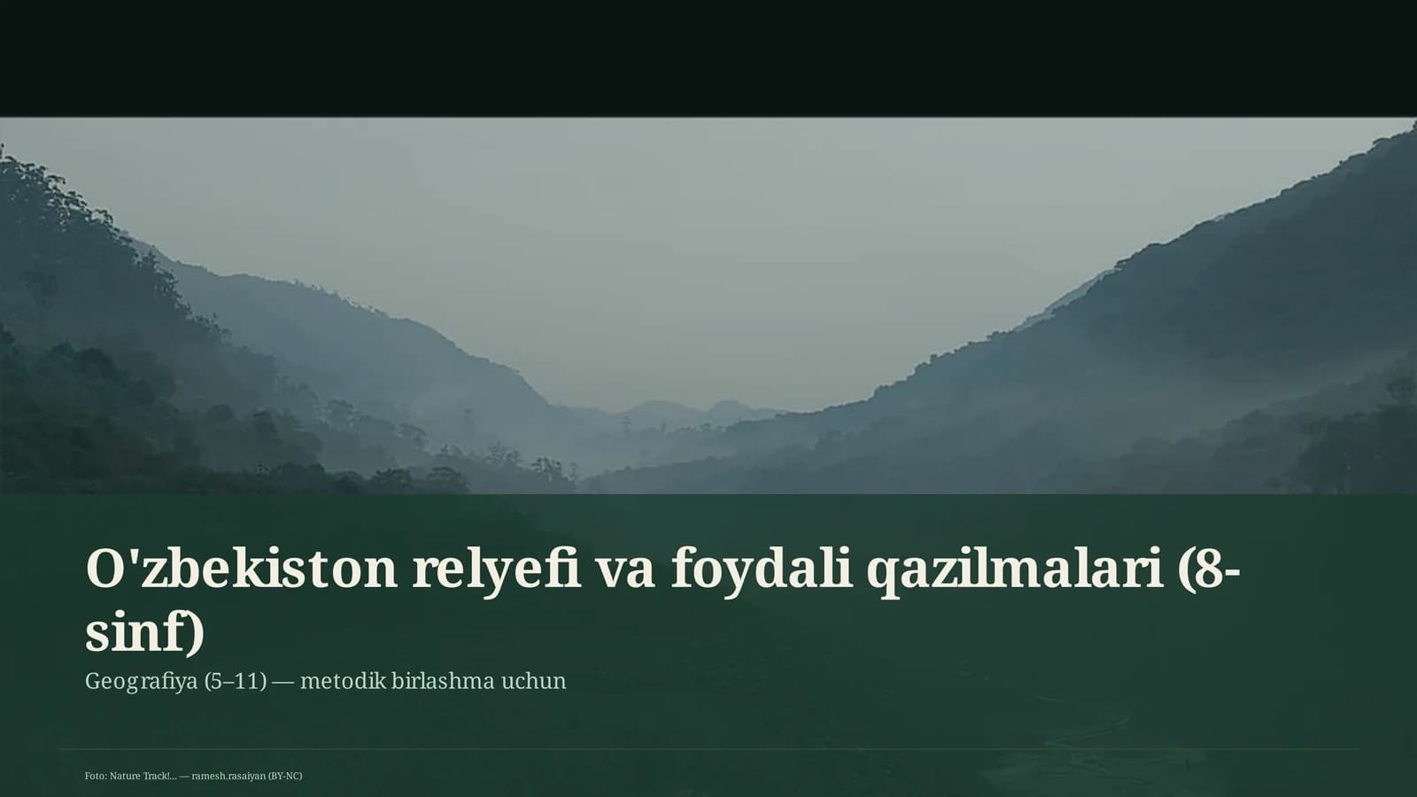 O'zbekiston relyefi va foydali qazilmalari (8-sinf)