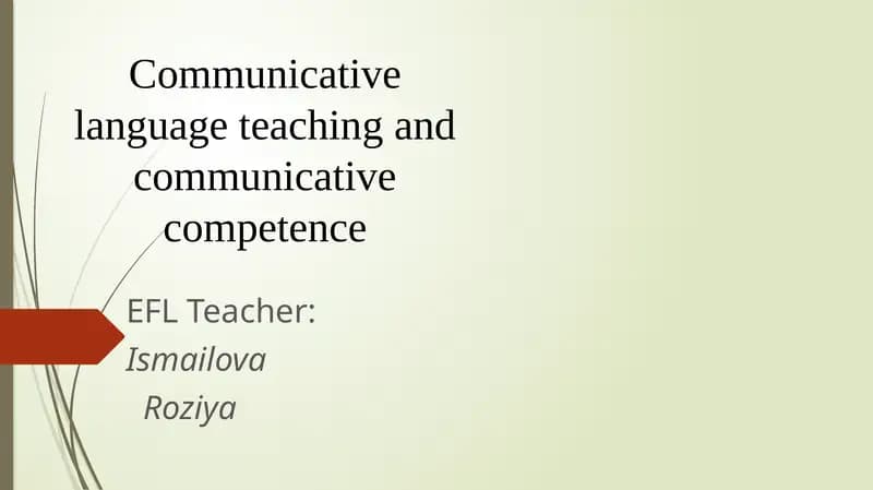 Communicative Language Teaching and Communicative Competence