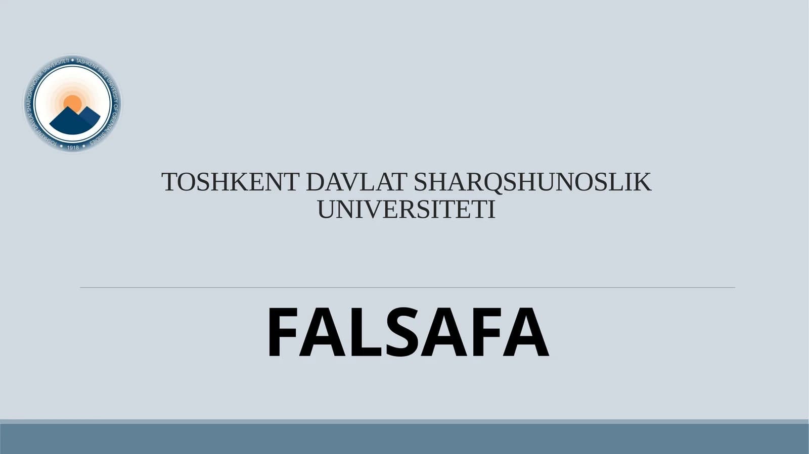 FALSAFA QADRIYATLAR FALSAFASI–AKSIOLOGIYA