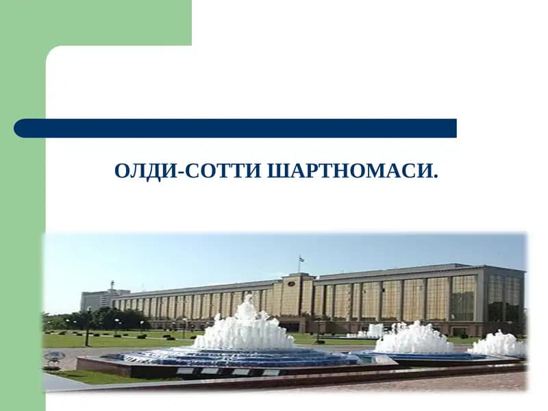 Fuqarolik huquqida oldi-sotti shartnomasi taqdimot