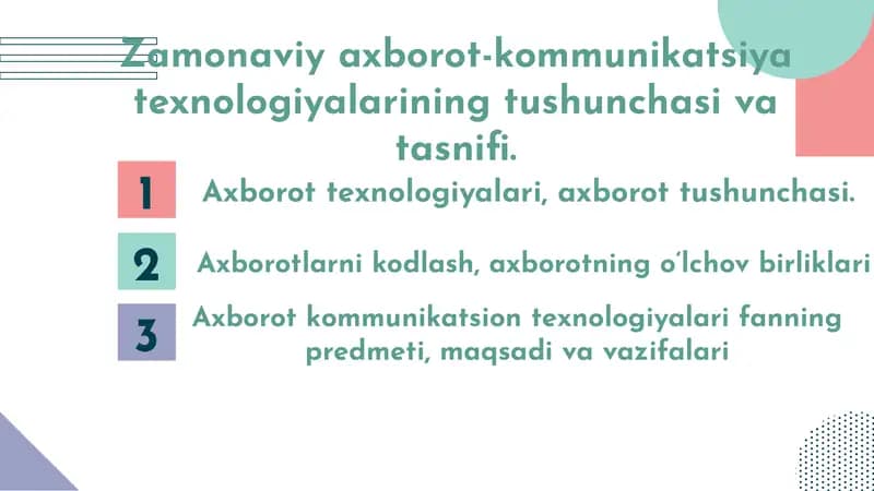 Zamonaviy axborot-kommunikatsiya texnologiyalari
